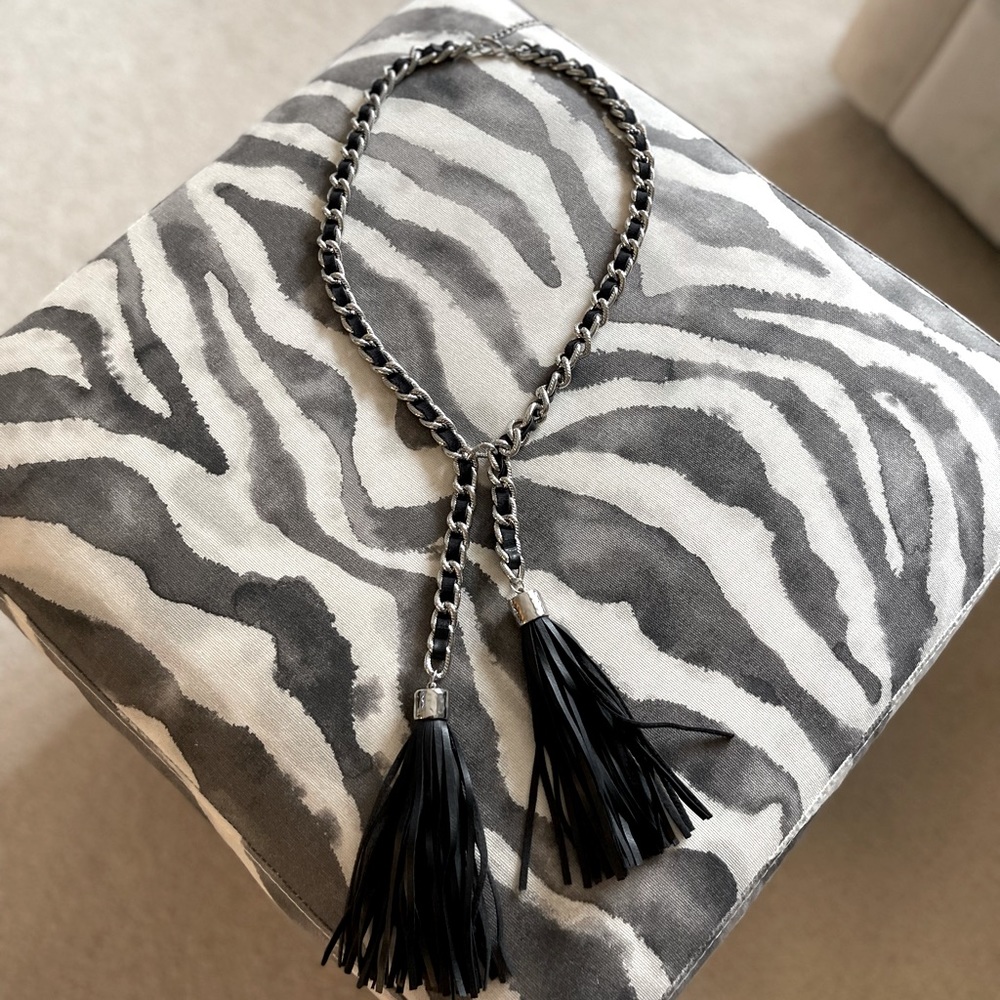 Chico’s Chain & Leather Long Necklace